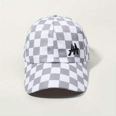 Plaid Baseball Cap with Flip Glasses - Adjustable Lightweight Sun Hat