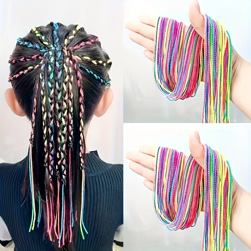 10pcs Colorful Hair Ties Woven Hair Styling Accessories For Kids