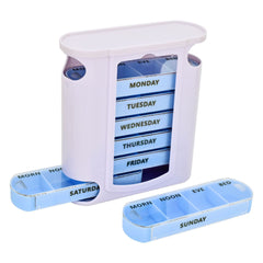 7 Day Weekly Pill Box Dispenser Organizer with Removable Modules