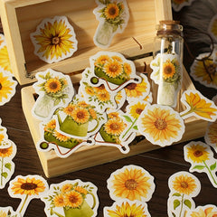 46pcs Sunflower Adhesive Stickers DIY Scrapbook Stationery Photo Album Water Cup
