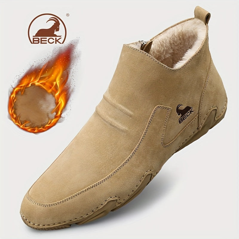 Men's Thermal Winter Shoes Boots Side Zipper Casual Walking Shoes