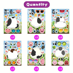 24pcs Farm Animal Cow Cartoon Stickers for Children - Animal Stickers