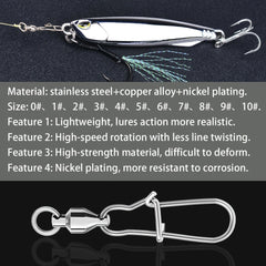 ROBEROS 10pcs 0 10 4 54KG Heavy Duty Fishing Connector Stainless Steel Swivels