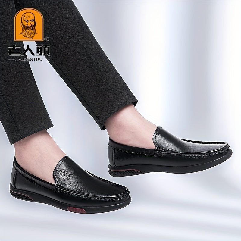 LAORENTOU Men's Leather Loafer Shoes Lightweight Wear resistant Driving Shoes
