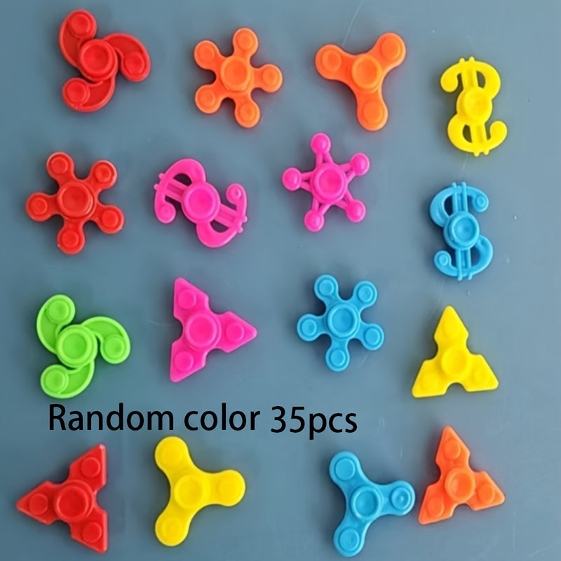 35pcs Mini Spinning Top Toys Fun School Prizes Rewards Handheld Spinning Toys