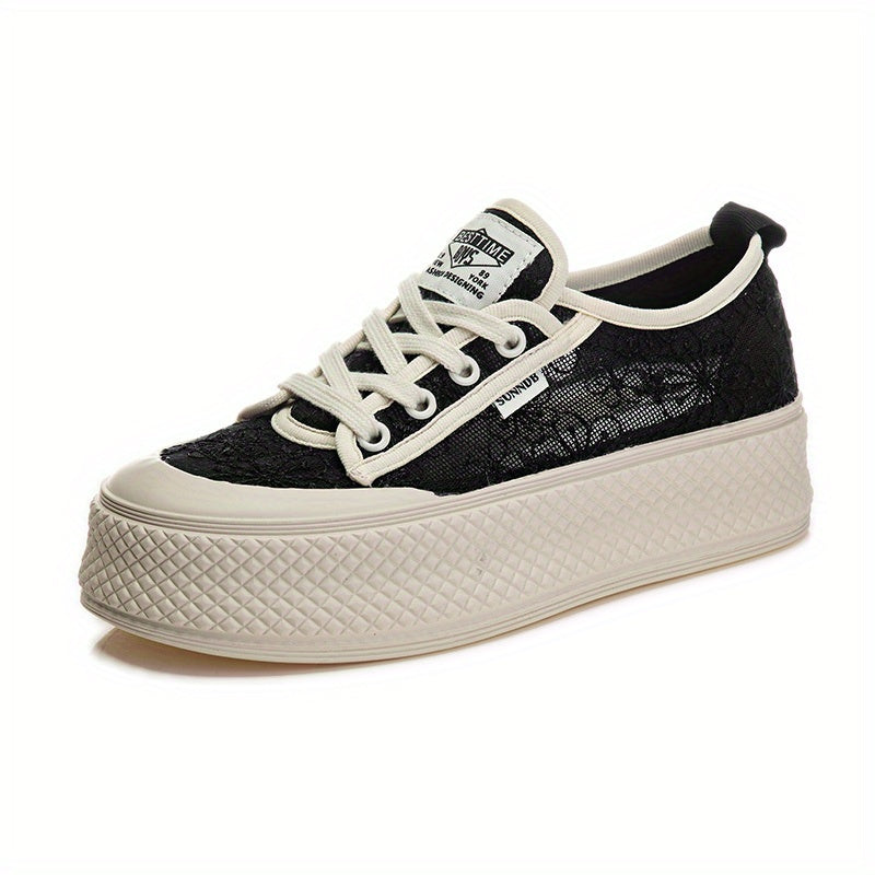 Women's Mesh Platform Shoes Breathable Thick Bottom Non-slip Board Shoes
