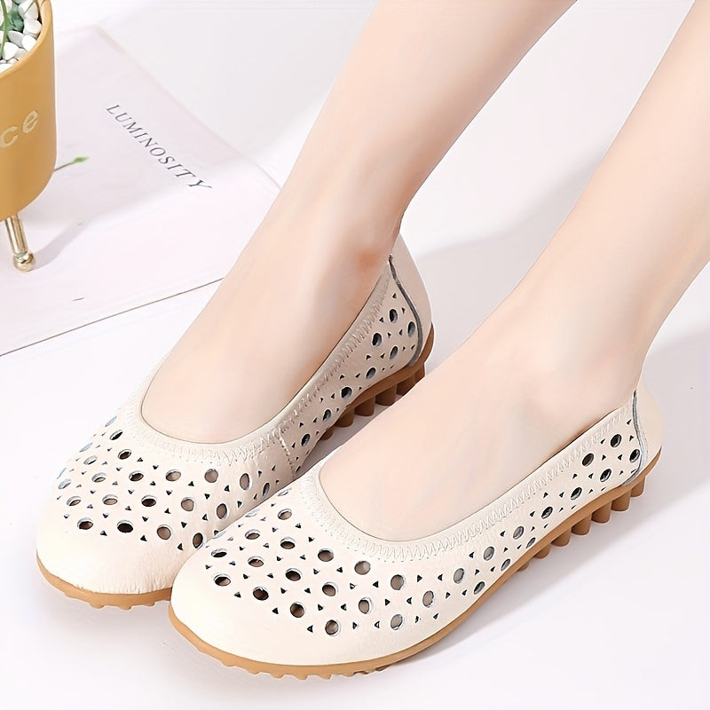 Women's Hollow Out Flat Shoes Slip-On Loafers Outdoor Flats