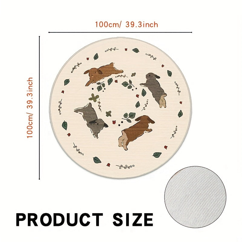 Persian Soft Round Carpet Non-slip Stain Resistant Fluffy Carpet