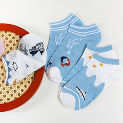 5 Pairs Women's Funny Pattern Crew Socks