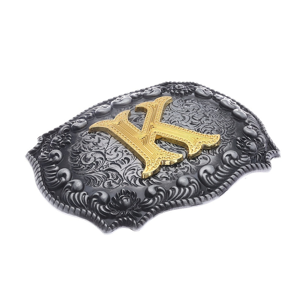 Western Cowboy Letter K Initial Belt Buckle