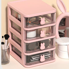Rabbit Layer Plastic Desktop Storage Drawer Box - Durable Storage Rack