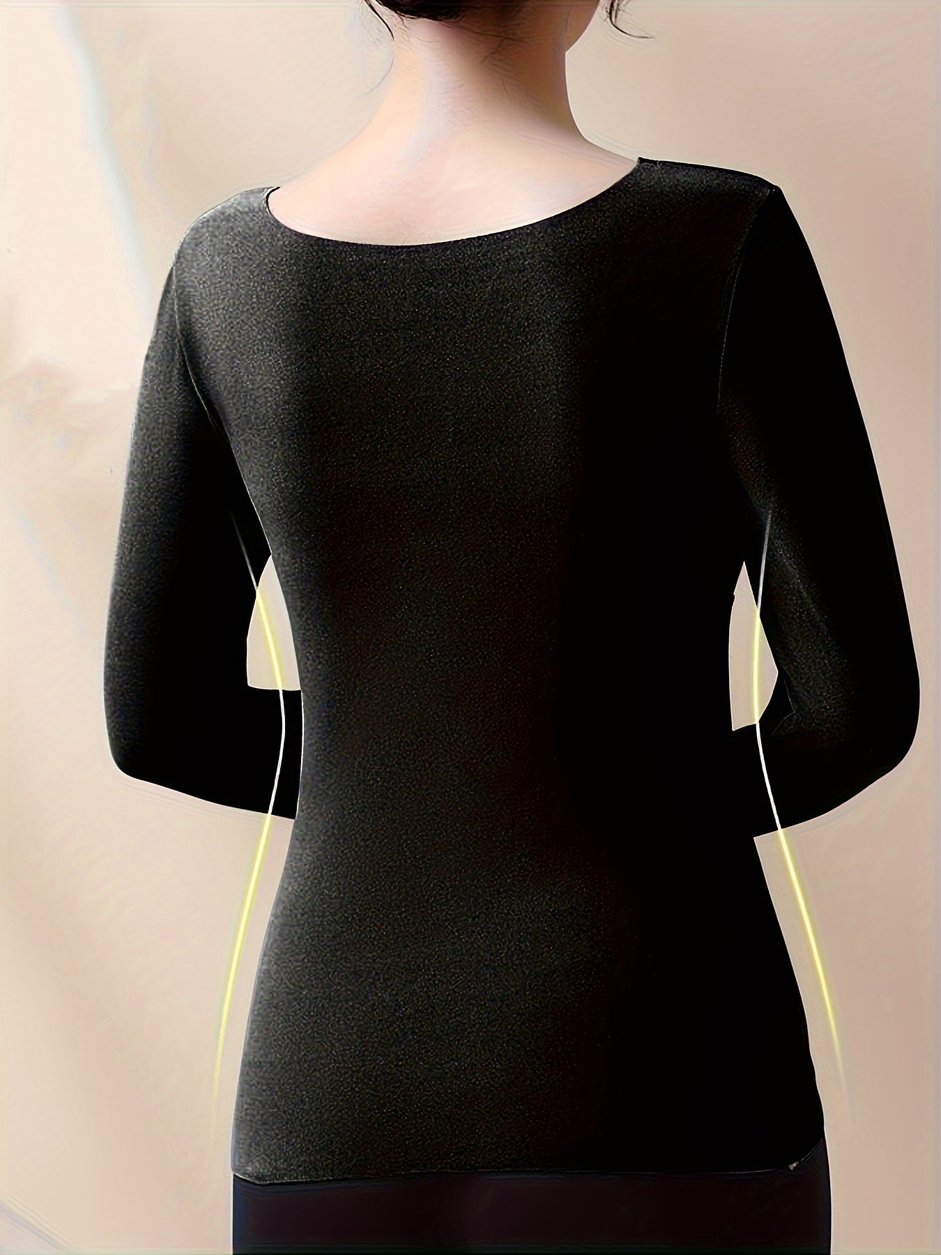 2pcs Contrast Mesh Thermal Tops V Neck Top Women's Lingerie