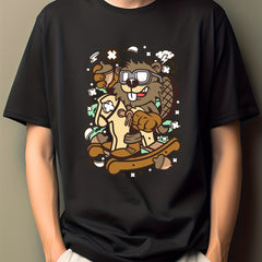 Men's Cartoon Print Crew Neck Tee