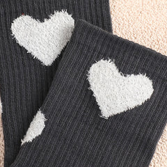 3 Pairs Heart Print Socks Comfy & Breathable All match Socks Women's Stockings