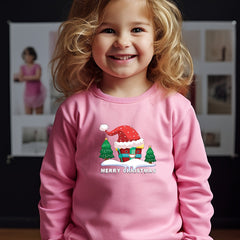 Christmas Gift Graphic Crew Neck Long Sleeve Sweatshirt for Kids
