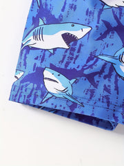 Boys Cartoon Shark Swimming Trunks Beach Vacation Kids Summer Clothes