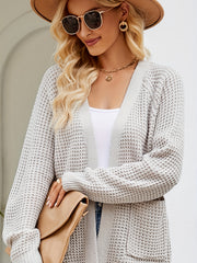 Casual Cardigan Women's Plus Solid Long Sleeve Open Front Cardigan