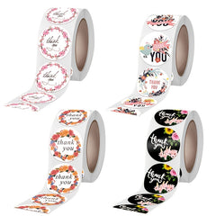 500 Thank You Sticker Roll 0.98in Small Round Circle Sticker