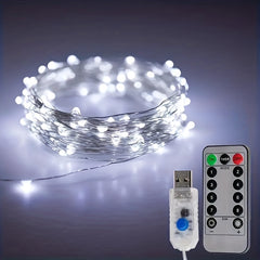 USB Copper Wire String Light 8 Function Remote Control Waterproof Fairy Lamp