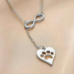 Heart Shaped Dog Claw Pendant Necklace for Girls
