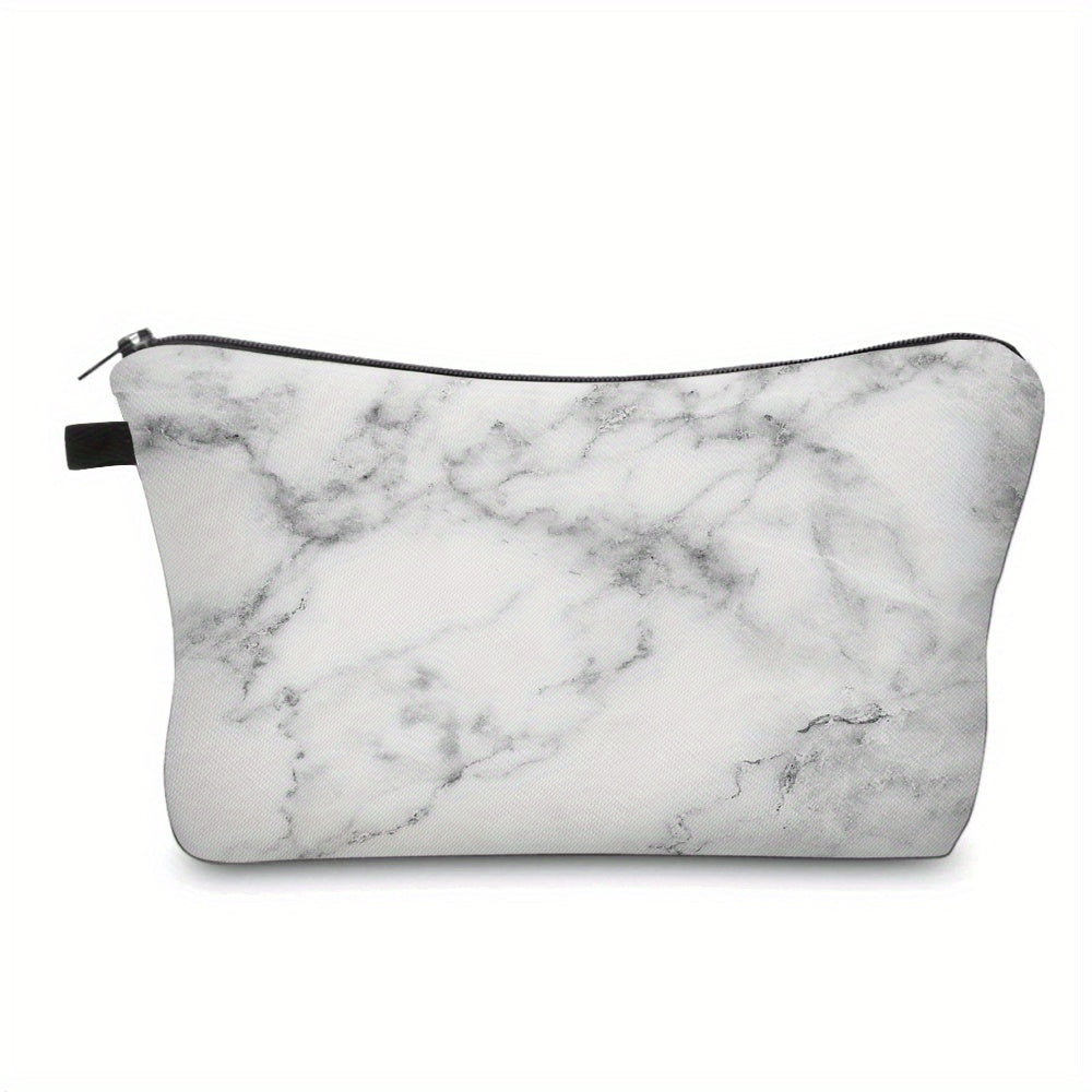 Marble Pattern Toiletry Bag for Women Water Resistant Makeup Pouch