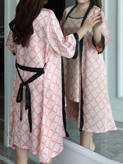 Satin Floral Nightgown & Nightdress Pajama Set Women's Plus Sleepwear