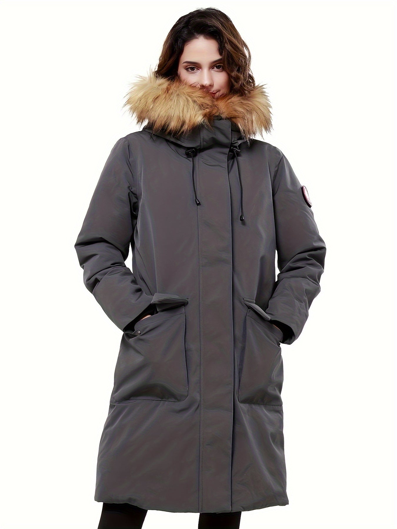 Women's Down Parka Jacket Insulated Thermal Winter Hooded Coat