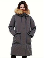 Women's Down Parka Jacket Insulated Thermal Winter Hooded Coat