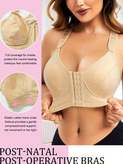 Front Buckle Support Bra with Wide Straps