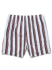 Vertical Stripes Men s Quick Dry Hawaiian Board Shorts With Pockets