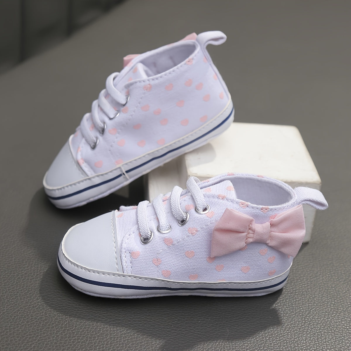 Bowknot Sneakers For Baby Girls Lightweight Non Slip Shoes