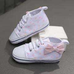Bowknot Sneakers For Baby Girls Lightweight Non Slip Shoes