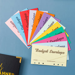 12pc Budget Envelopes for Cash System - Vertical Layout - 12 Colors