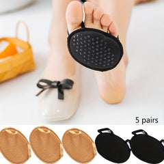 5 Pairs Forefoot Cushion Pads Non slip High Heel Insoles Invisible Socks