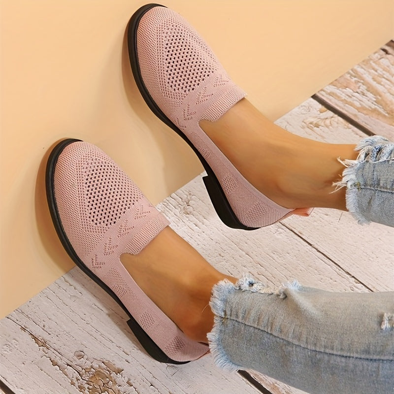 Women's Mesh Slip On Sneakers Outdoor Shoes Knitted Loafers