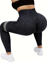 Leopard High Waist Butt Lifting Yoga Leggings Slim Fit Tummy Control Pants