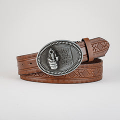 Men's Retro Pistol Pattern Buckle Belt for Party