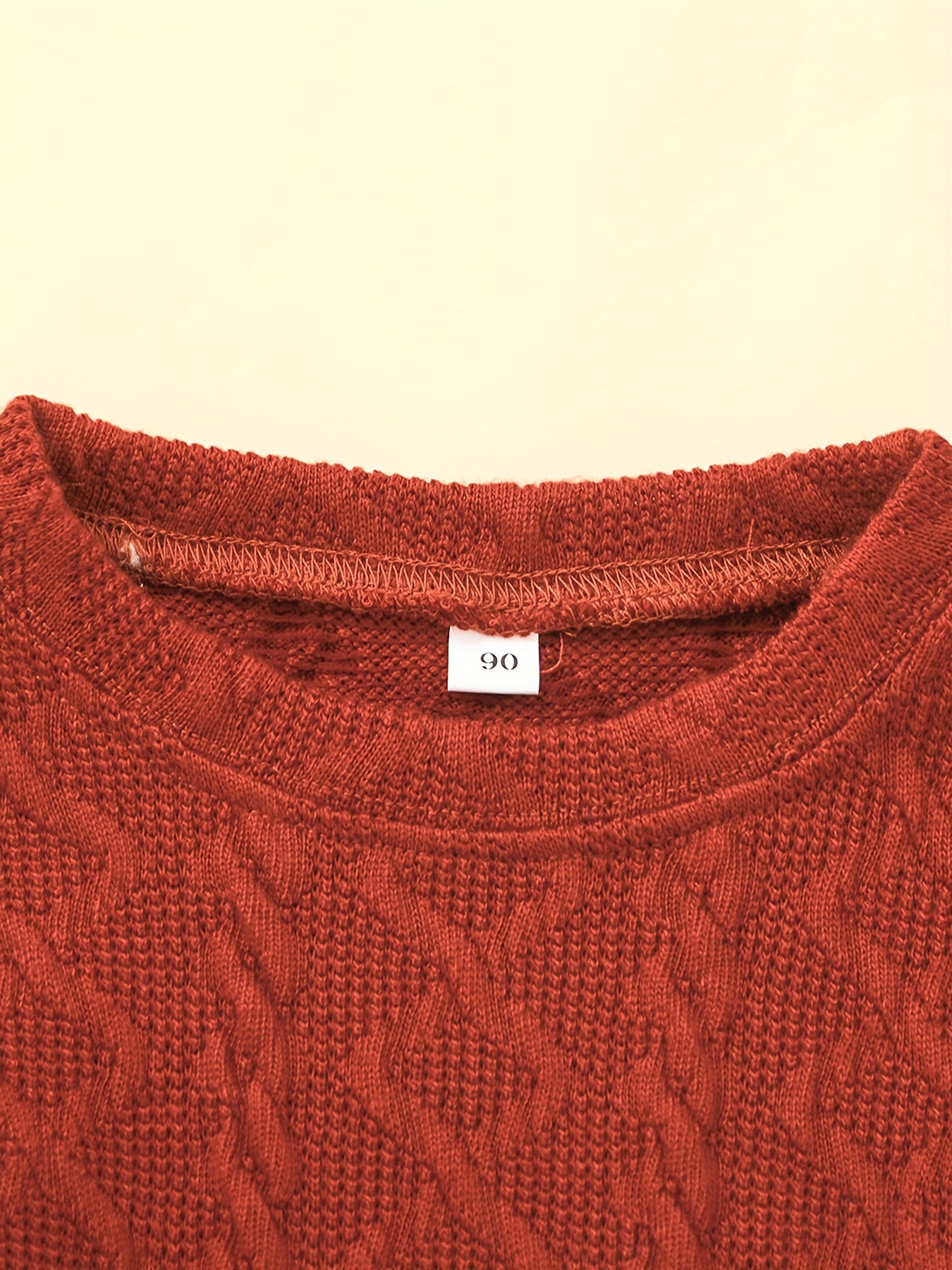 Girl's Knitted Jacquard Sweatshirt & Plaid Skirt Set for Spring Autumn