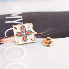 Unisex Collar Buckle Cufflinks Square Drip Oil Creative Pattern