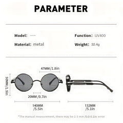 Men's Vintage Driving Goggles Round Frame Sunglasses