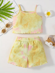 Girls Camisole & Shorts Set Gradient Casual Summer Kids Clothes