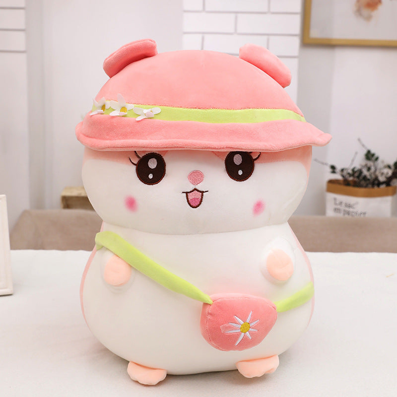 2pcs Hamster Plush Dolls Fluffy Stuffed Animals Soft Pastel Colors Poseable Arms