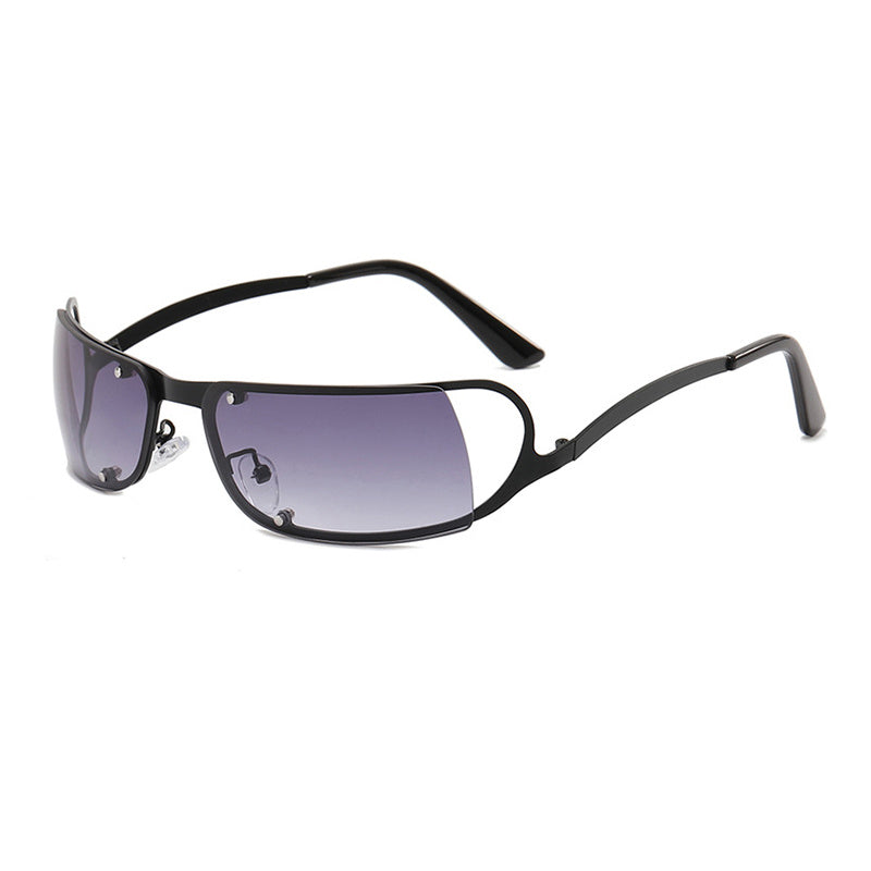 Y2K Futuristic Wrap Around Sunglasses Rectangle Punk Sun Glasses