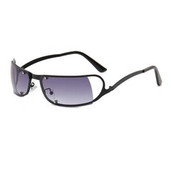 Y2K Futuristic Wrap Around Sunglasses Rectangle Punk Sun Glasses