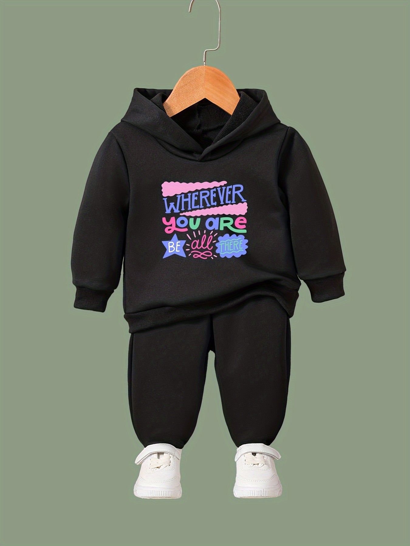 Girls Long Sleeve Hooded Sweatshirt & Sweatpants Set