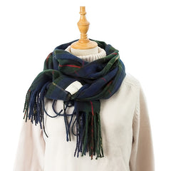 Men's Warm Plaid Scarf Autumn/Winter Double-Sided Shawl