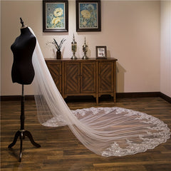 Floral Lace Edge Head Veil With Comb Wedding Bridal Hair Accessories
