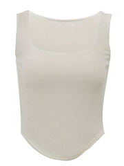Women's Square Neck Tank Top Sleeveless Sexy Casual Top