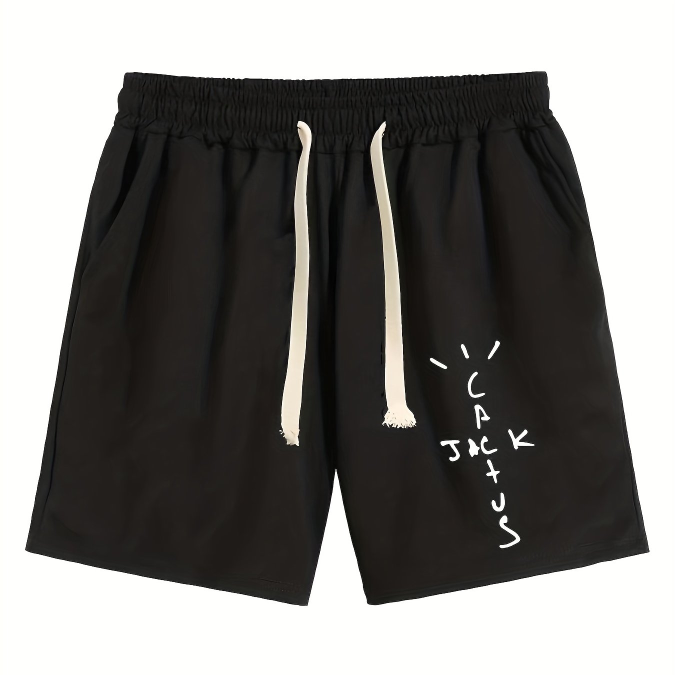 Men's Letter Print Drawstring Shorts for Summer