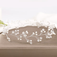 Bridal Hairband Pearl Crystal Beaded Hair Accessories Wedding